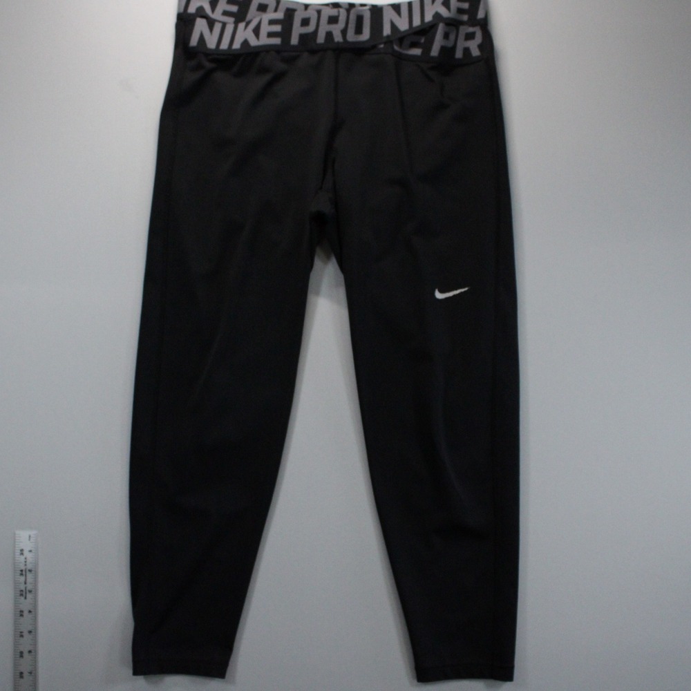 Nike Pro Dri-FIT Athletic Leggings Black Waistband Logo XL Active Sportswear